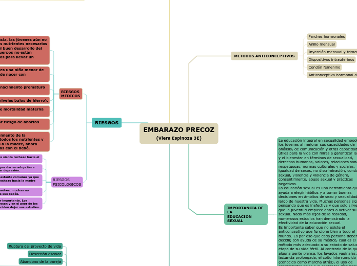 EMBARAZO PRECOZ
(Viera Espinoza 3E) - Mapa Mental