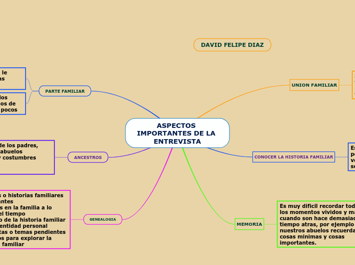 ASPECTOS IMPORTANTES DE LA ENTREVISTA - Mapa Mental