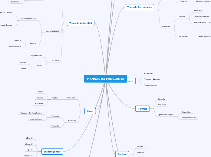 MANUAL DE FUNCIONES - Mapa Mental