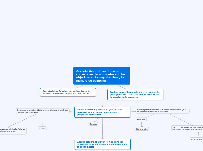 Gerente General: su funcion consiste en...- Mapa Mental