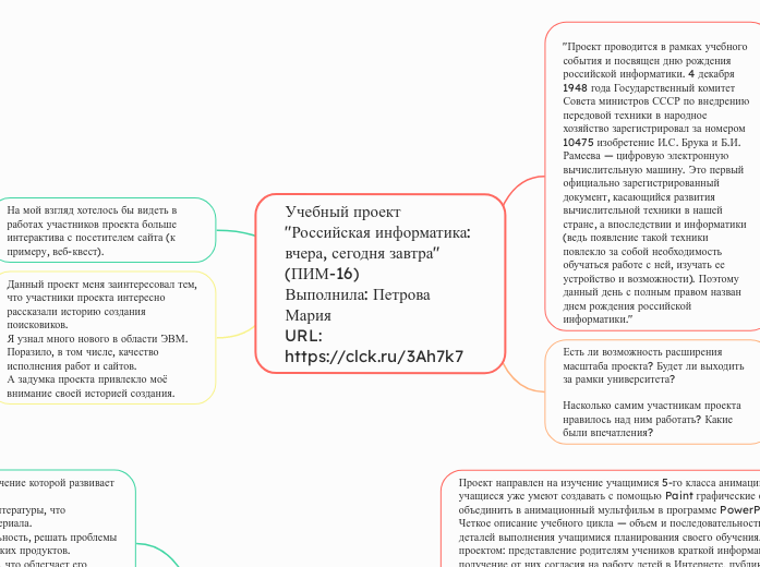 Учебный проект 'Российская инфор...- Мыслительная карта