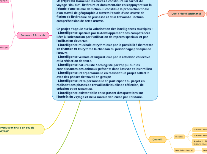 PPN Carnet de voyage 
Le long voyage ...- Carte Mentale