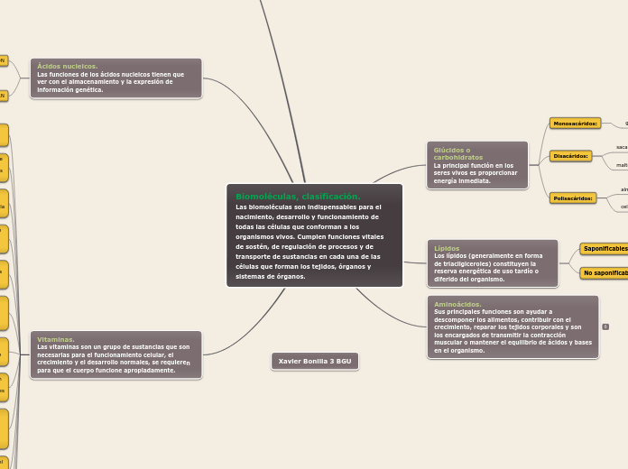 Biomoléculas, clasificación.      
Las ...- Mapa Mental