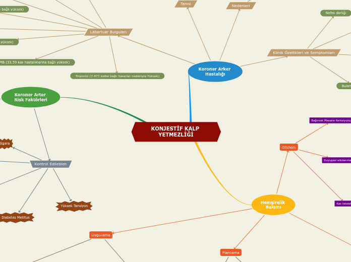 KONJESTİF KALP YETMEZLİĞİ - Mind Map
