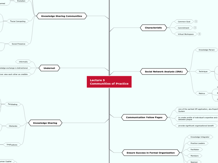 Lecture 5
Communities of Practice - Mind Map