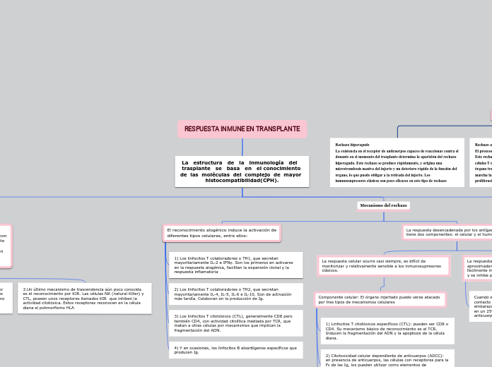 RESPUESTA INMUNE EN TRANSPLANTE - Mapa Mental