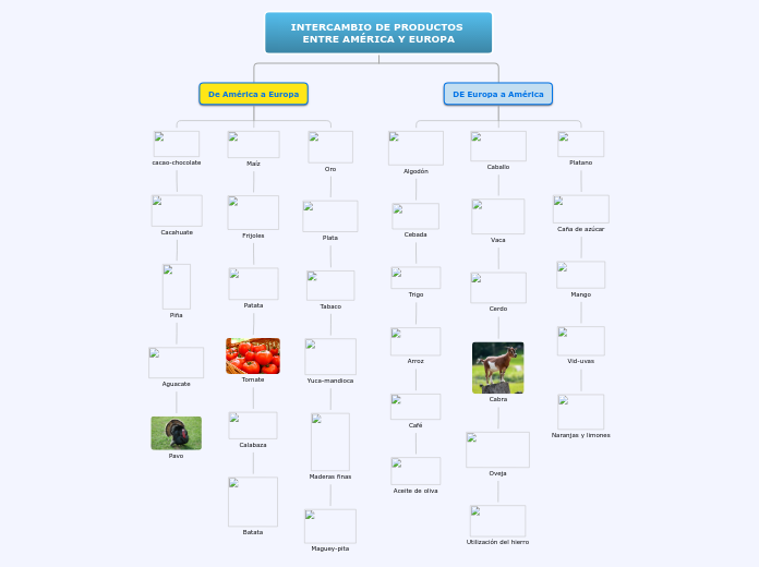 INTERCAMBIO DE PRODUCTOS ENTRE AMÉRICA ...- Mapa Mental