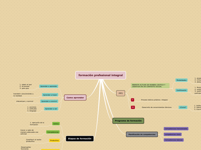 formación prefesional integral - Mapa Mental