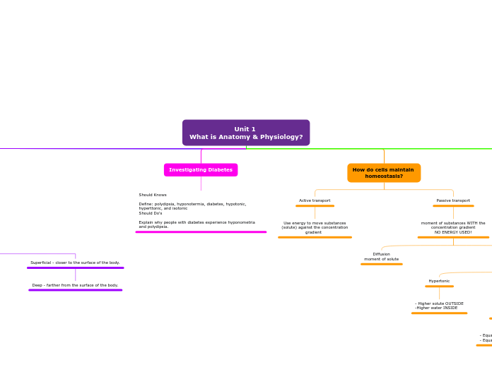 Unit 1 
What is Anatomy &amp; Physiology? - Mind Map