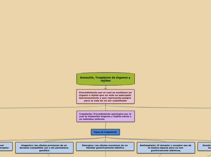 Donación, Trasplante de órganos y tejid...- Mapa Mental
