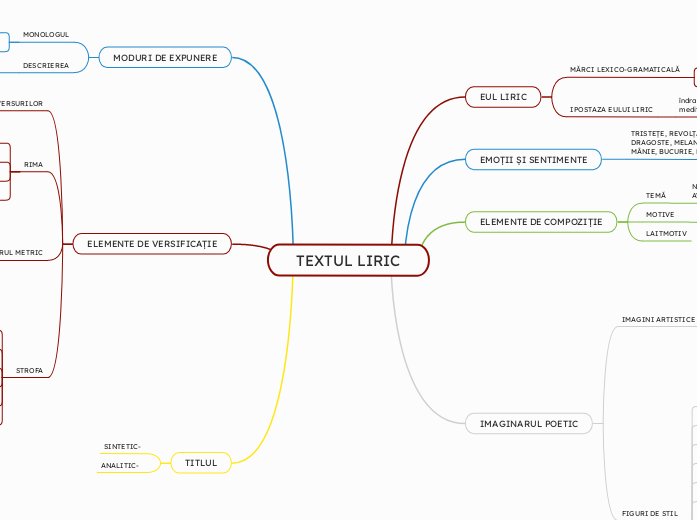 TEXTUL LIRIC - Hartă mentală