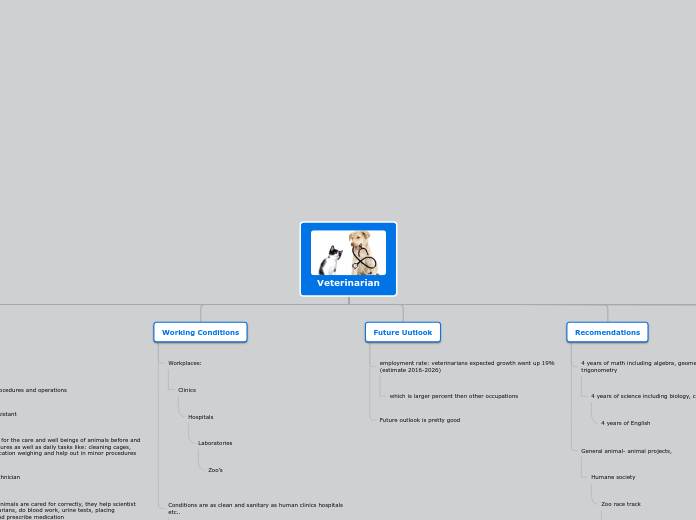 Veterinarian - Mind Map