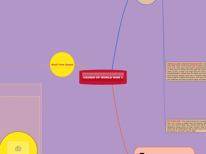 CAUSES OF WORLD WAR 1 - Mind Map