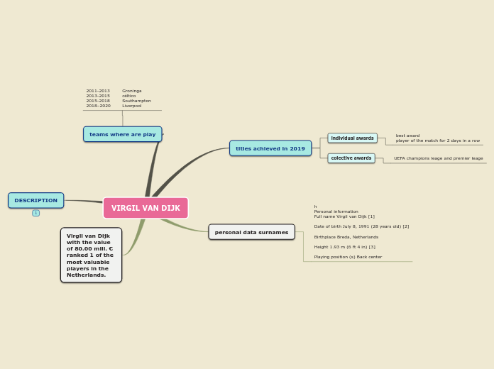 VIRGIL VAN DIJK - Mind Map