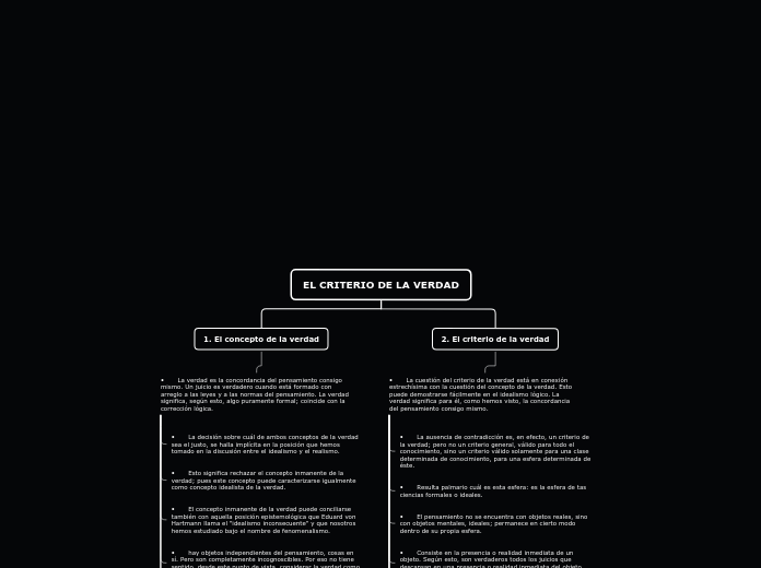 EL CRITERIO DE LA VERDAD - Mapa Mental