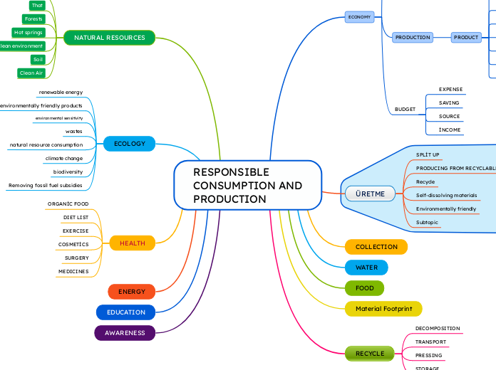 RESPONSIBLE
CONSUMPTION AND
PRODUCTION - Mind Map