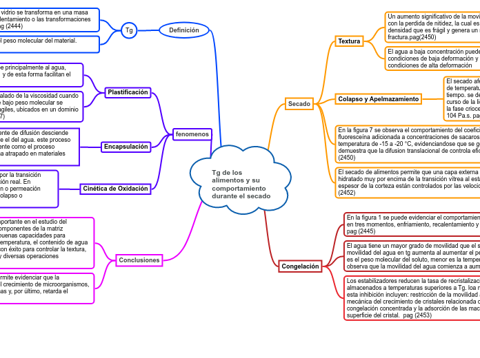 Tg de los alimentos y su comportamiento...- Mapa Mental