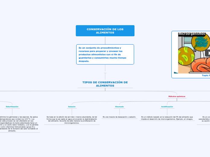 CONSERVACIÓN DE LOS ALIMENTOS - Mind Map