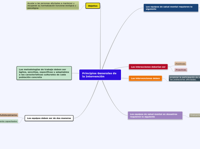 Principios Generales de la Intervención - Mapa Mental