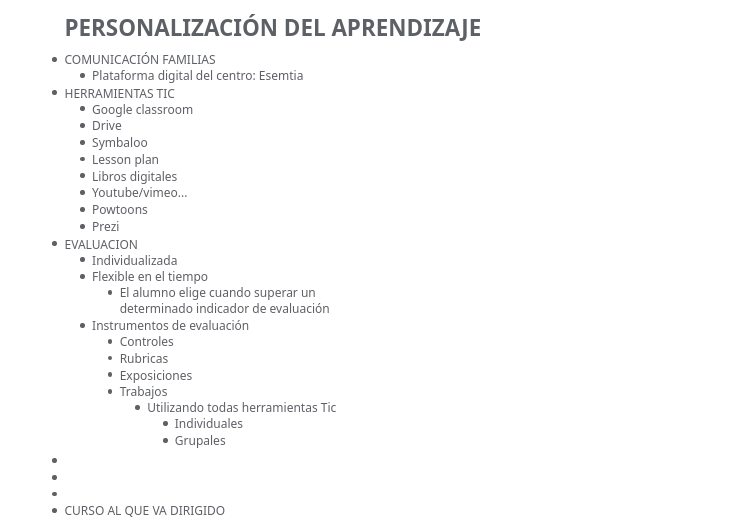 PERSONALIZACIÓN DEL APRENDIZAJE - Mapa Mental