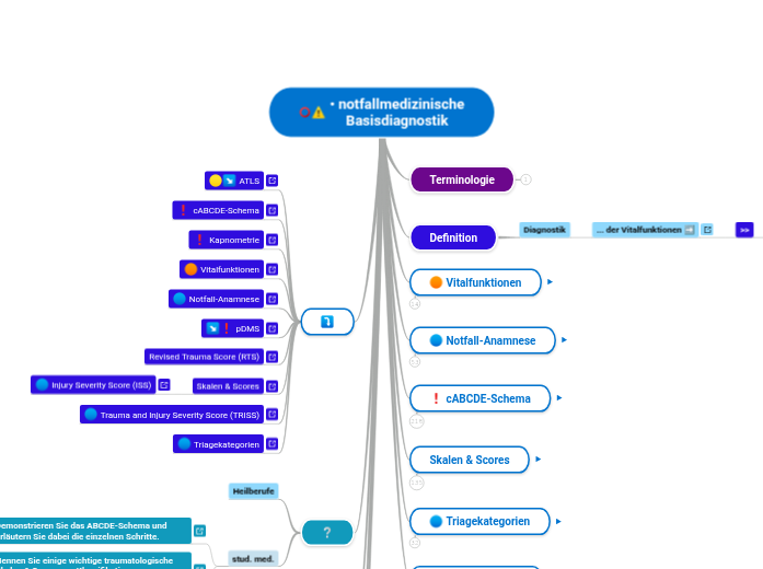 • notfallmedizinische Basisdiagnostik - Mindmap