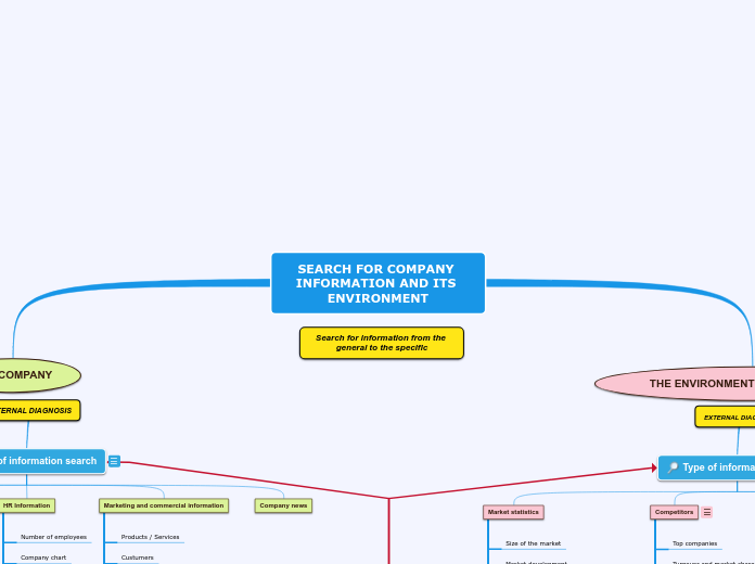 Search for information of the company and ...- Mind Map