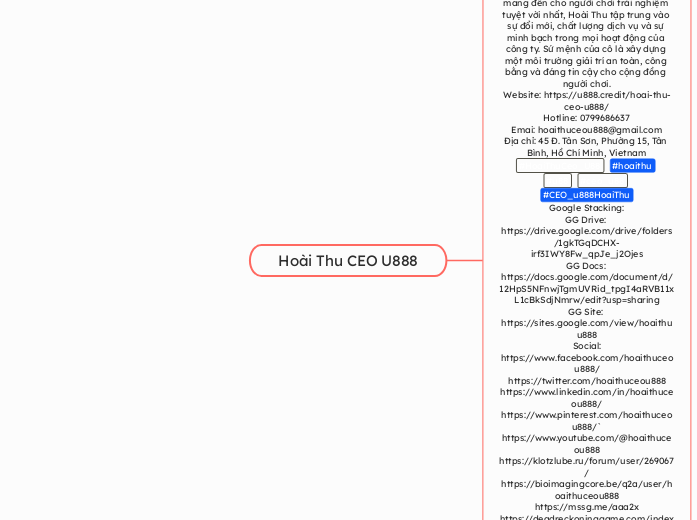 Hoài Thu CEO U888 - Tankekarta