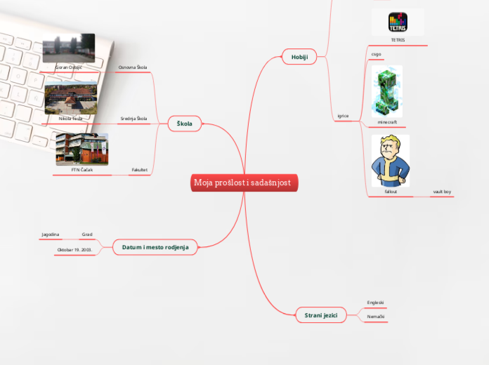 Moja prošlost i sadašnjost Mind Map