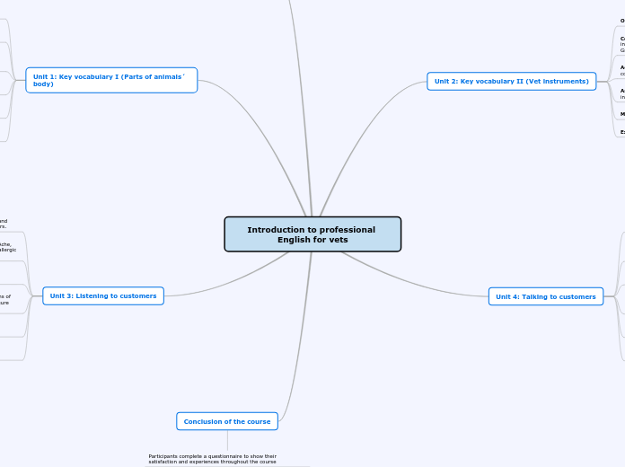 Introduction to professional English for v...- Mind Map