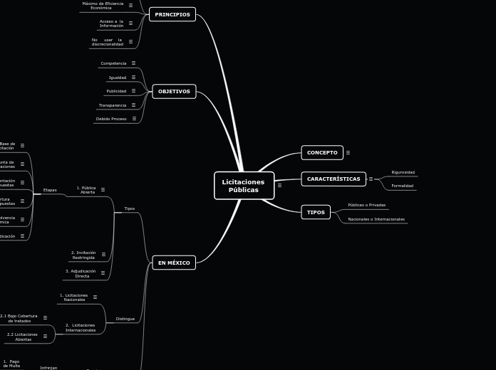 Licitaciones 
   Públicas - Mapa Mental