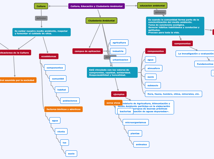 Cultura, Educación y Ciudadania Ambient...- Mapa Mental