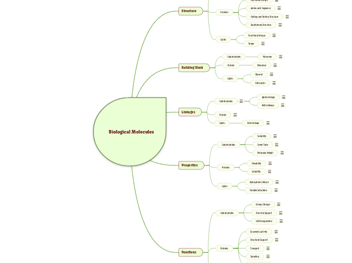 Biological Molecules - Mind Map