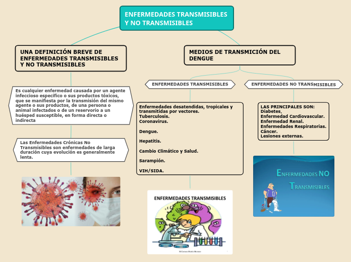 ENFERMEDADES TRANSMISIBLES Y NO TRANSMISIB...- Mind Map