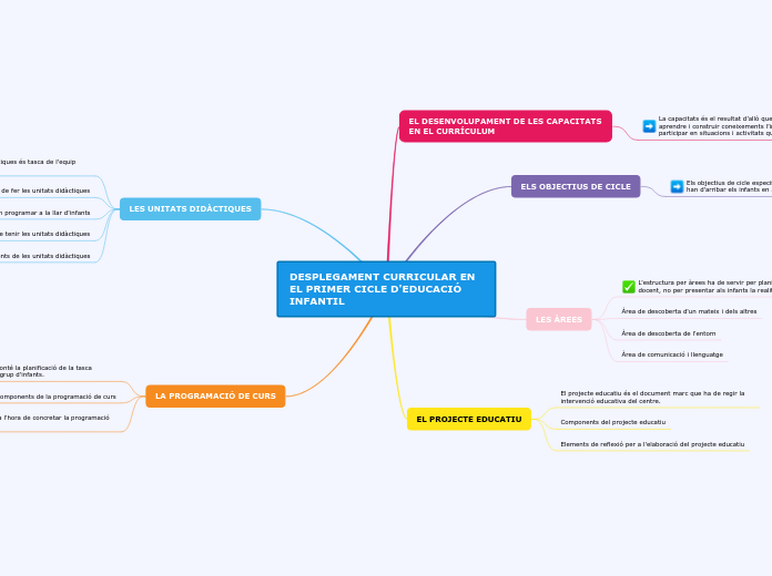 DESPLEGAMENT CURRICULAR EN EL PRIMER CI...- Mapa Mental