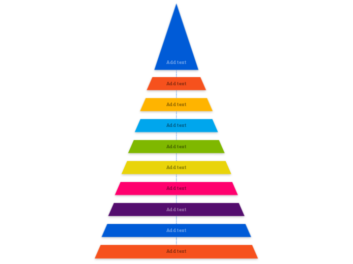 Pyramid mind map (color filled) - Mind Map