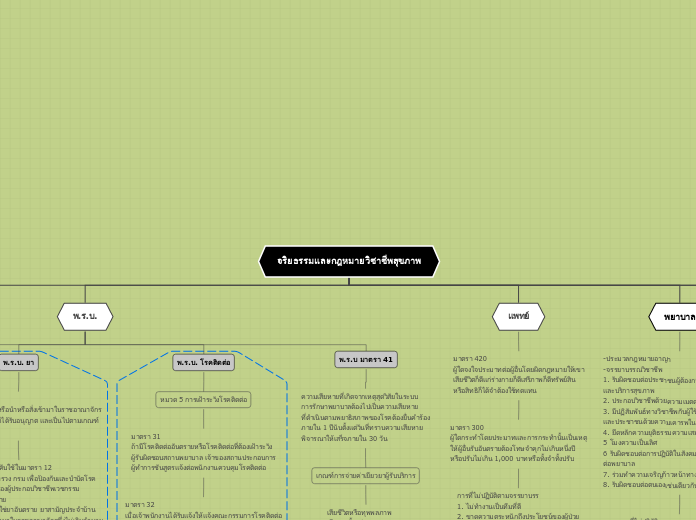 จริยธรรมและกฎหมายวิชาชีพสุขภาพ - Mind Map