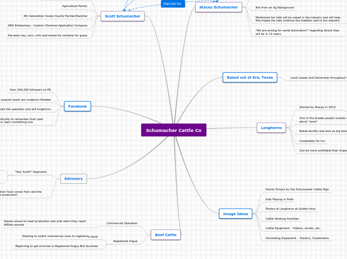 Schumacher Cattle Co - Mind Map