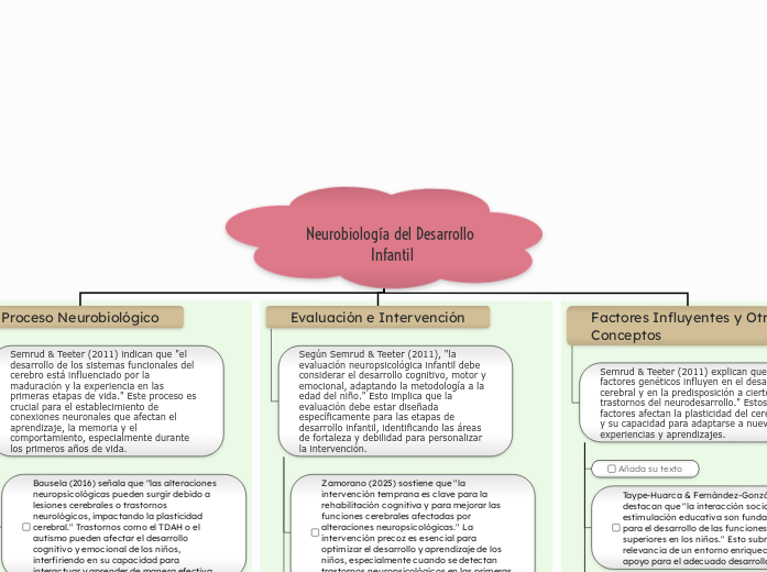 Neurobiología del Desarrollo Infantil - Mapa Mental