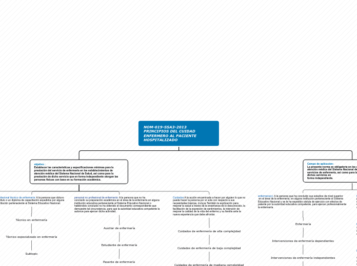 NOM-019-SSA3-2013
PRINCIPIOS DEL CUIDAD...- Mapa Mental