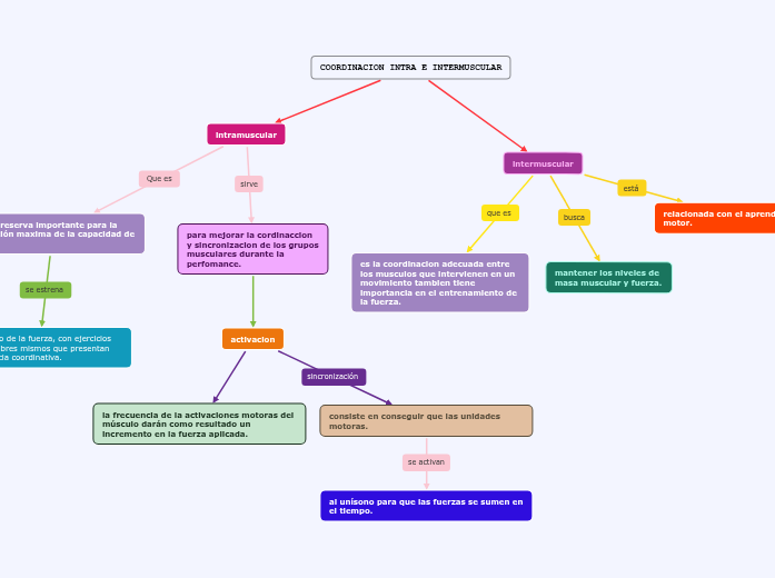 COORDINACION INTRA E INTERMUSCULAR - Mind Map