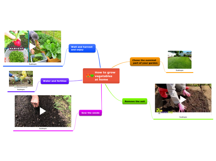 How to grow vegetables at home Mind Map