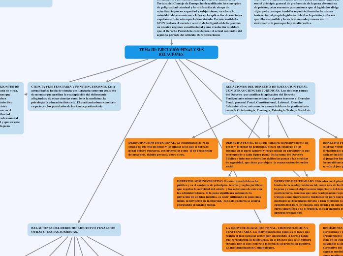 DERECHO PENITENCIARIO Mind Map