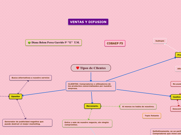 Tipos de Clientes Mapa Mental